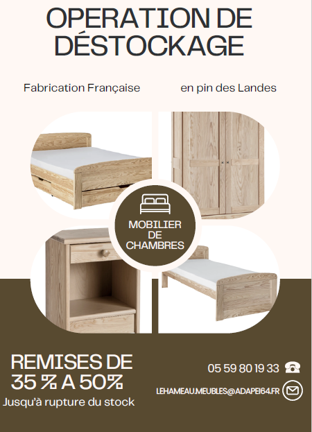 Opération de déstockage de mobilier de chambre